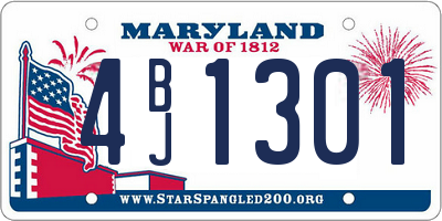 MD license plate 4BJ1301
