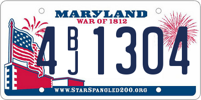 MD license plate 4BJ1304