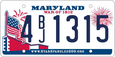 MD license plate 4BJ1315