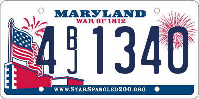 MD license plate 4BJ1340