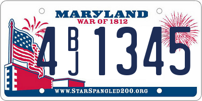 MD license plate 4BJ1345
