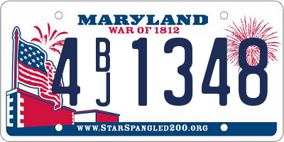 MD license plate 4BJ1348