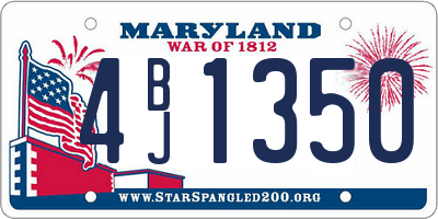 MD license plate 4BJ1350