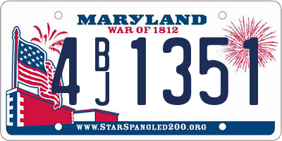 MD license plate 4BJ1351