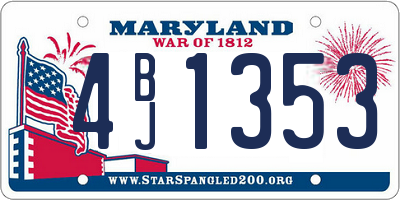 MD license plate 4BJ1353