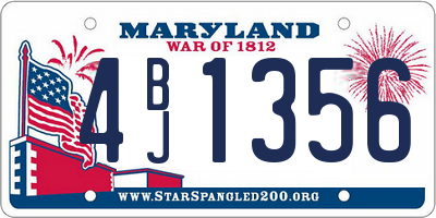 MD license plate 4BJ1356