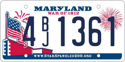 MD license plate 4BJ1361