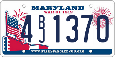 MD license plate 4BJ1370