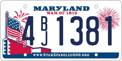 MD license plate 4BJ1381