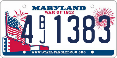 MD license plate 4BJ1383
