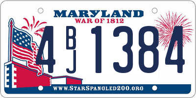 MD license plate 4BJ1384