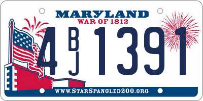 MD license plate 4BJ1391