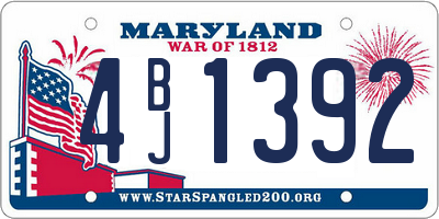 MD license plate 4BJ1392