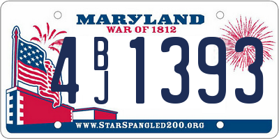 MD license plate 4BJ1393