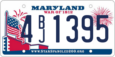 MD license plate 4BJ1395