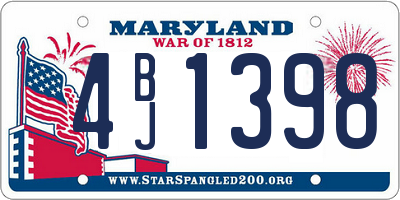 MD license plate 4BJ1398