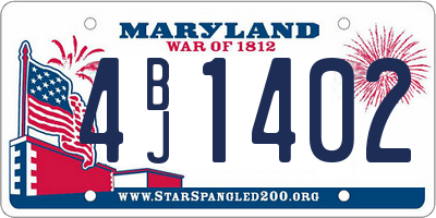MD license plate 4BJ1402