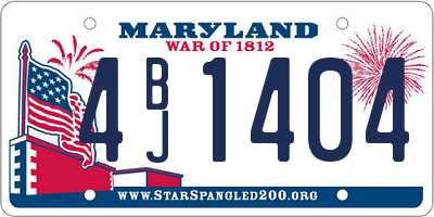 MD license plate 4BJ1404