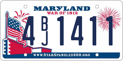 MD license plate 4BJ1411