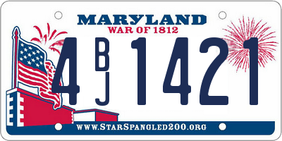 MD license plate 4BJ1421