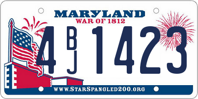 MD license plate 4BJ1423