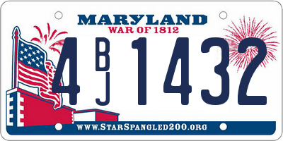 MD license plate 4BJ1432