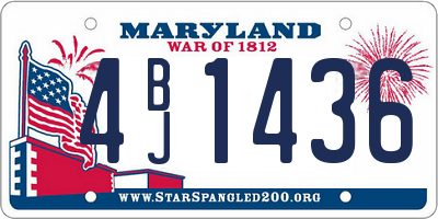 MD license plate 4BJ1436