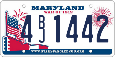 MD license plate 4BJ1442