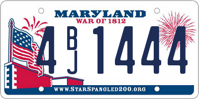 MD license plate 4BJ1444