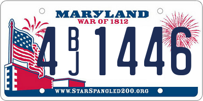 MD license plate 4BJ1446