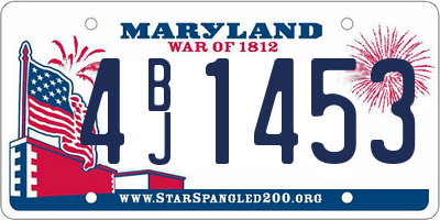 MD license plate 4BJ1453