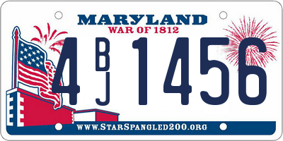 MD license plate 4BJ1456
