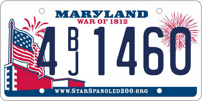 MD license plate 4BJ1460