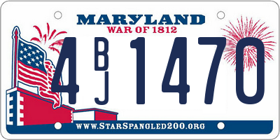 MD license plate 4BJ1470