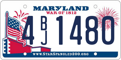 MD license plate 4BJ1480