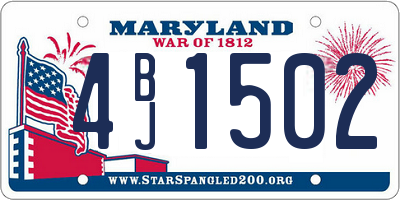 MD license plate 4BJ1502