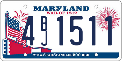 MD license plate 4BJ1511