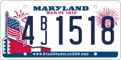 MD license plate 4BJ1518