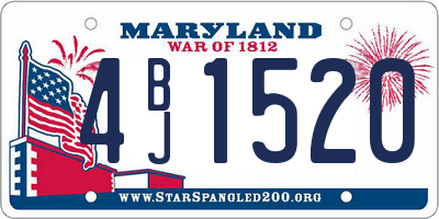 MD license plate 4BJ1520