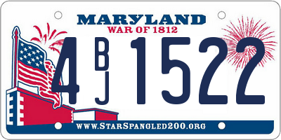 MD license plate 4BJ1522