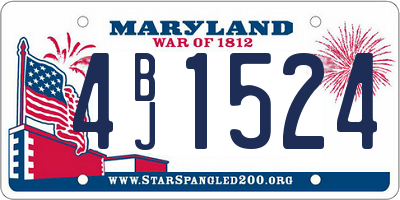 MD license plate 4BJ1524