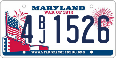 MD license plate 4BJ1526