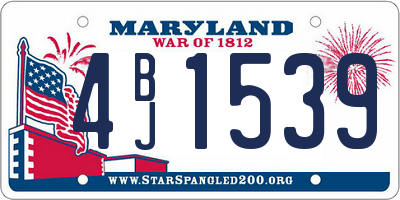 MD license plate 4BJ1539
