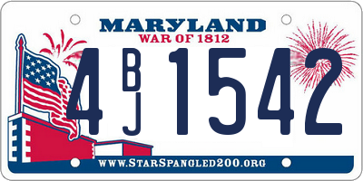 MD license plate 4BJ1542