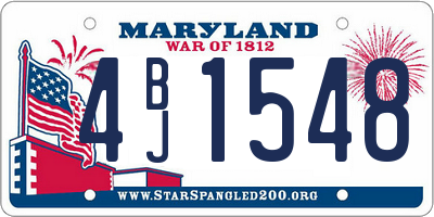MD license plate 4BJ1548