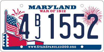 MD license plate 4BJ1552