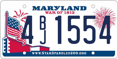MD license plate 4BJ1554