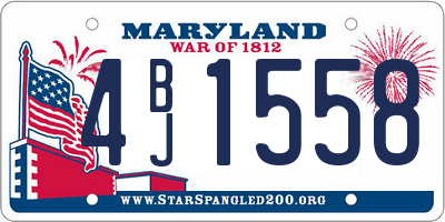 MD license plate 4BJ1558