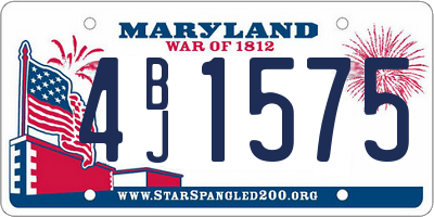 MD license plate 4BJ1575