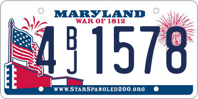 MD license plate 4BJ1578